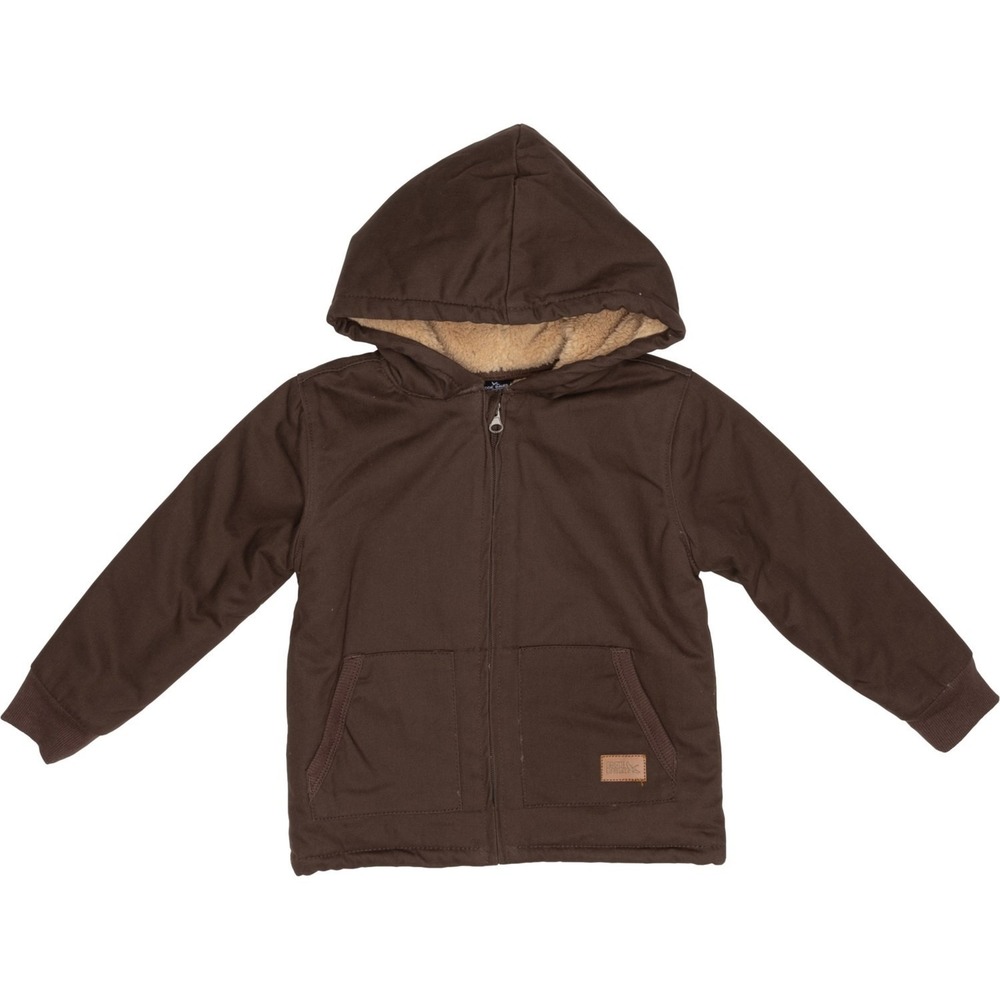 Eddie Baurer Boys Hooded Sherpa Lined Canvas Barn Jacket‎ Brown 3T